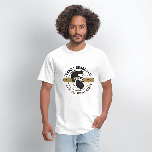 Perfect Beards Co Men's T-Shirt | GILDAN 5000 - white