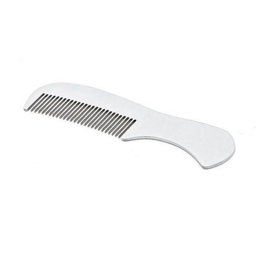 Professional Mini Stainless Steel Beard Comb - Pocket-Sized Grooming Tool