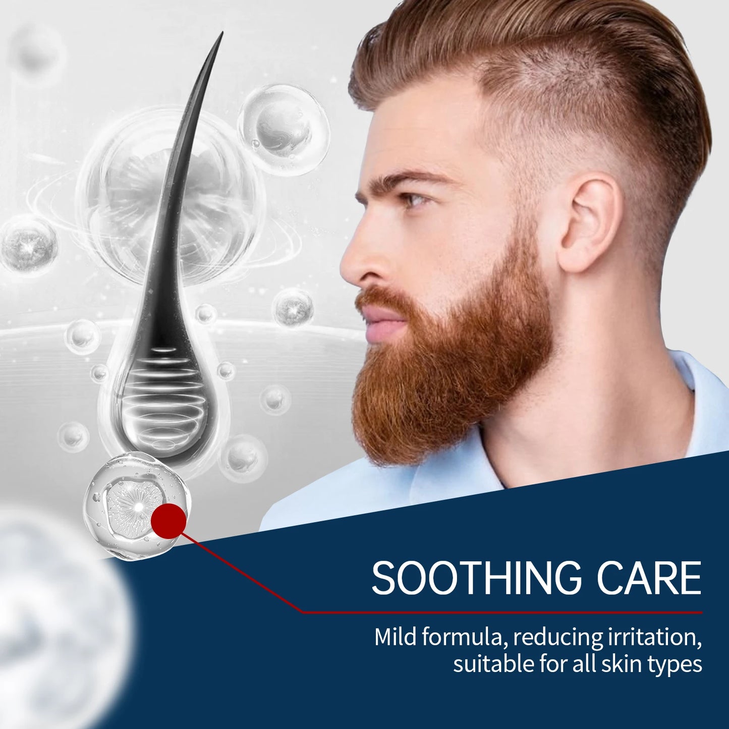 Beard Care Kit for Men Moustache Growth Oil Moisturizing Beard Cleaner Anti Hair Loss Shampoo Hair Enhancement Kit comb Gift Man
