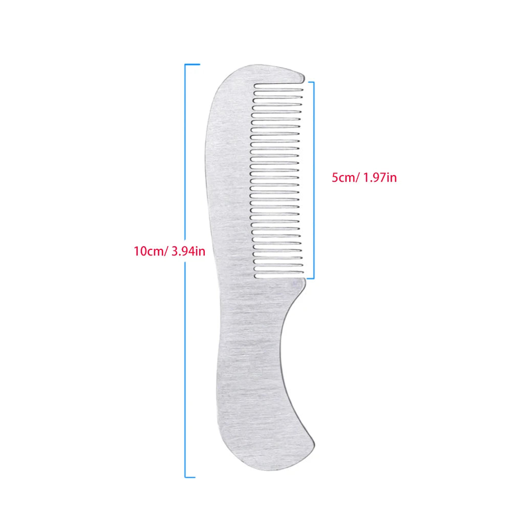 Professional Mini Stainless Steel Beard Comb - Pocket-Sized Grooming Tool