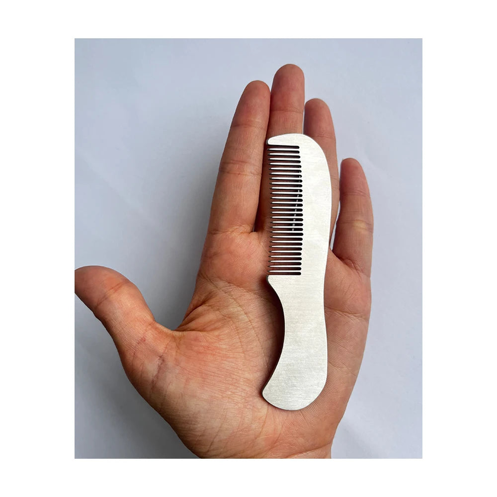 Professional Mini Stainless Steel Beard Comb - Pocket-Sized Grooming Tool