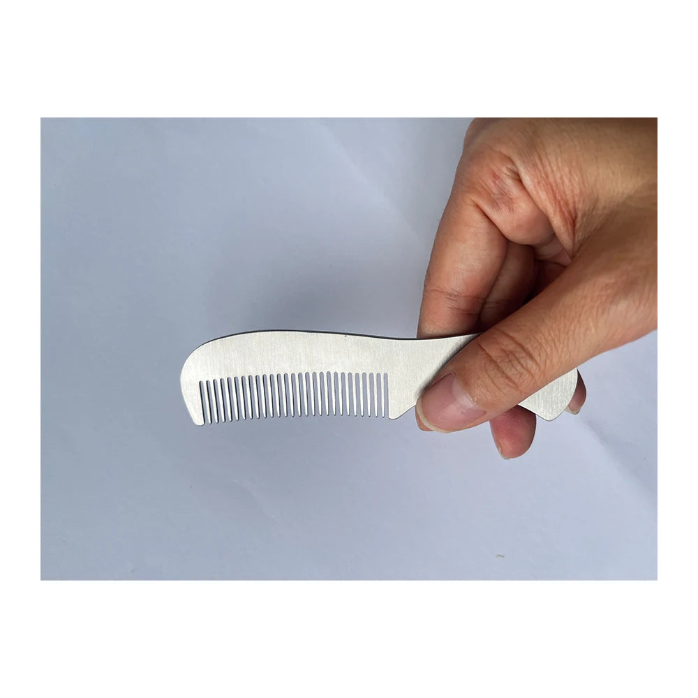 Professional Mini Stainless Steel Beard Comb - Pocket-Sized Grooming Tool