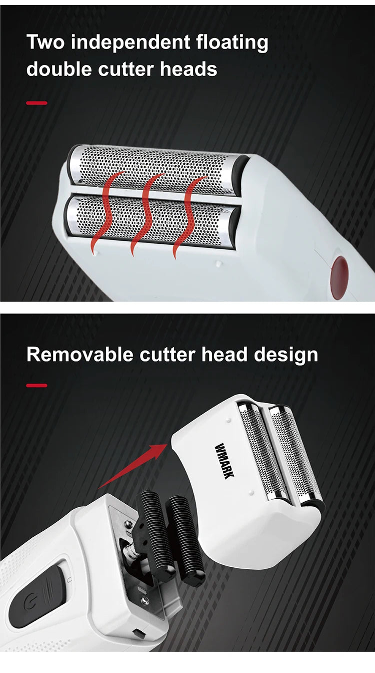 WMARK New NG-987 Barber Shaver Shaper Electric Shaver Beard USB Electric Razor For Oil Head Shaving Machine Push White