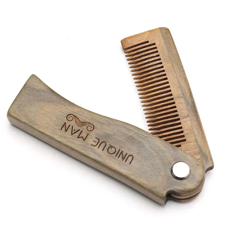 Folding Wooden Beard Comb