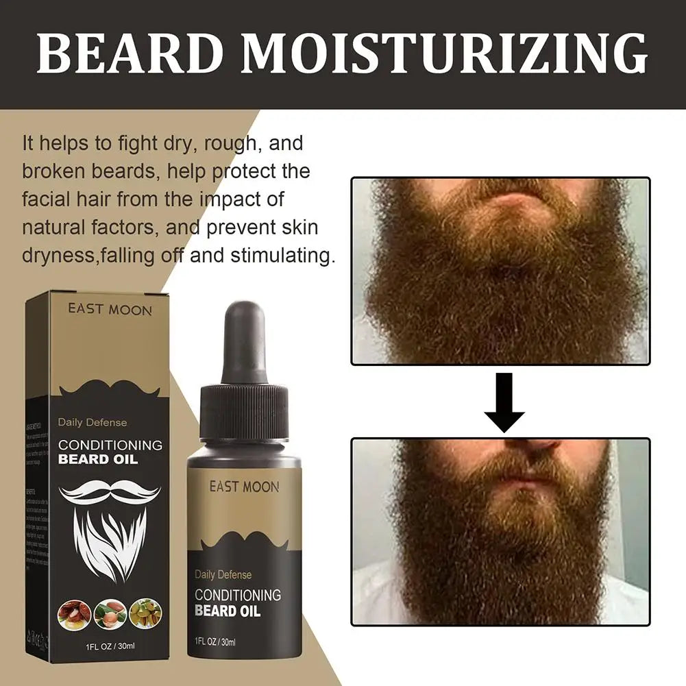 East Moon Premium Beard Growth Oil - 30ml Natural Grooming Serum