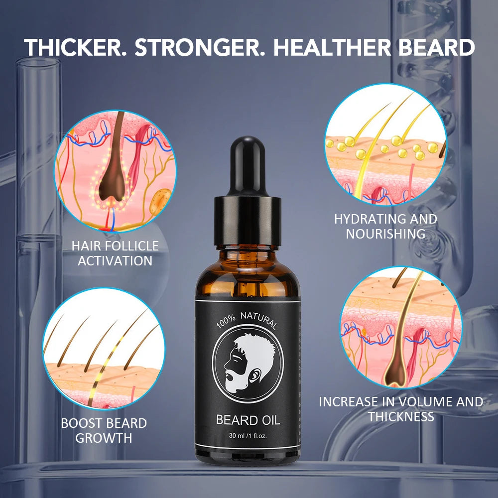 Moajaza Beard Hair Growth Essential Oil - Natural Organic Formula 30ml