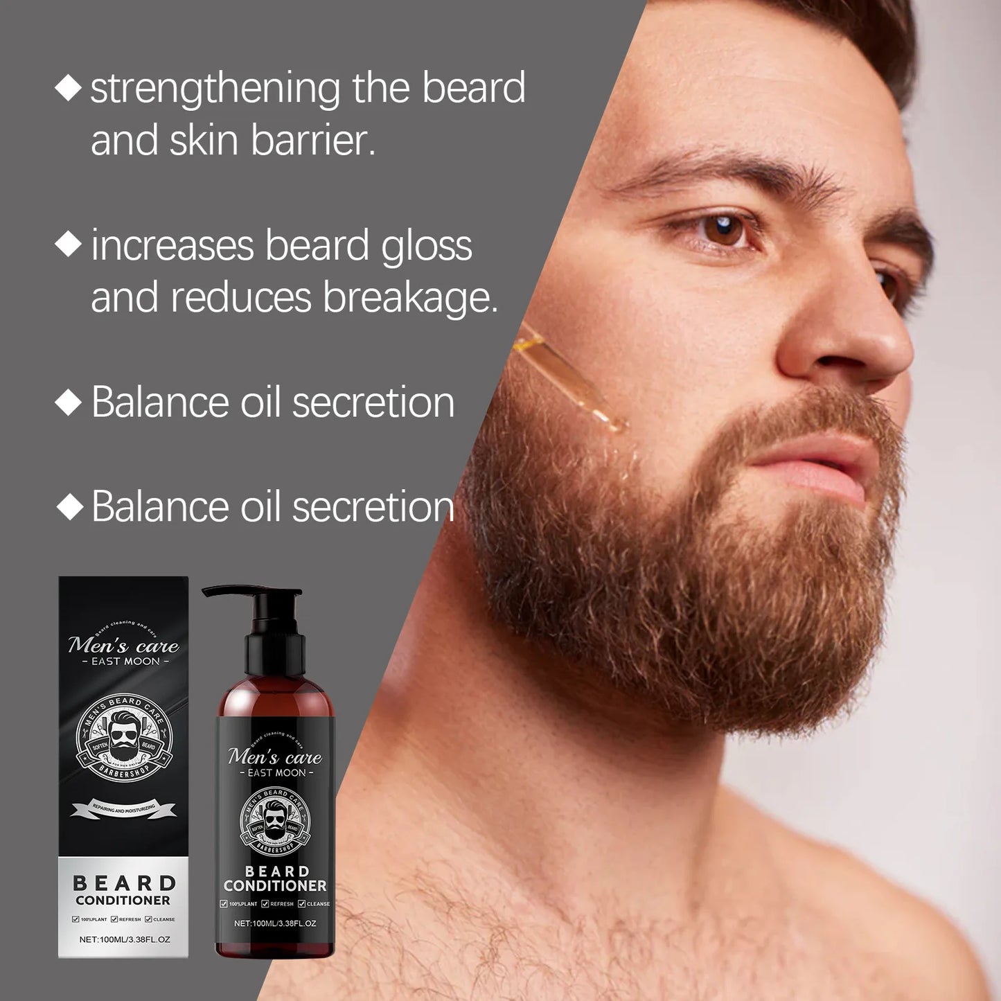 Men Beard Moisturizing Conditioner Improve Smooth Promote Growth Repair Shape Deeply Nourish Not Irritate Beard Care Conditioner