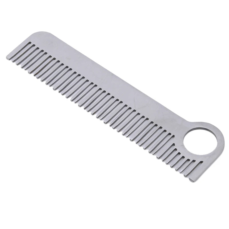 Tactical Stainless Steel Pocket Comb - Professional Hair & Beard Tool