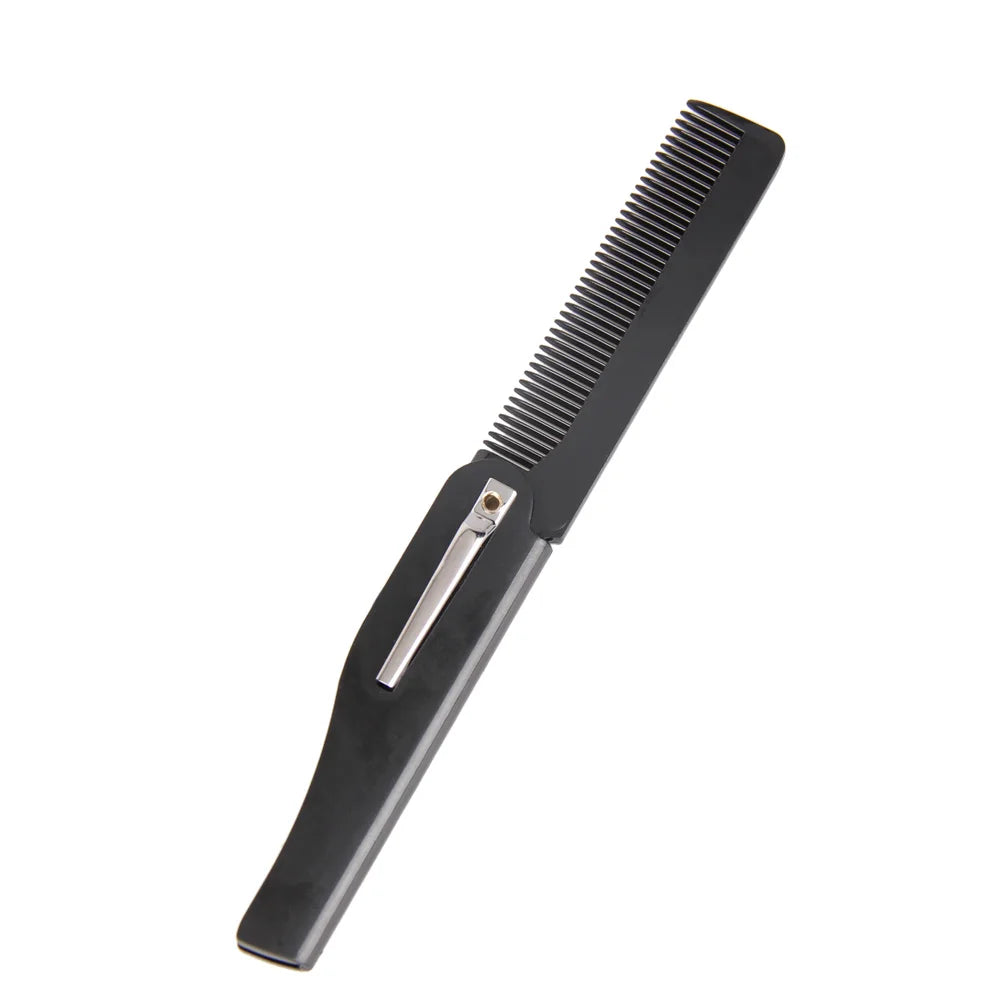 Black Foldable Pocket Beard Comb