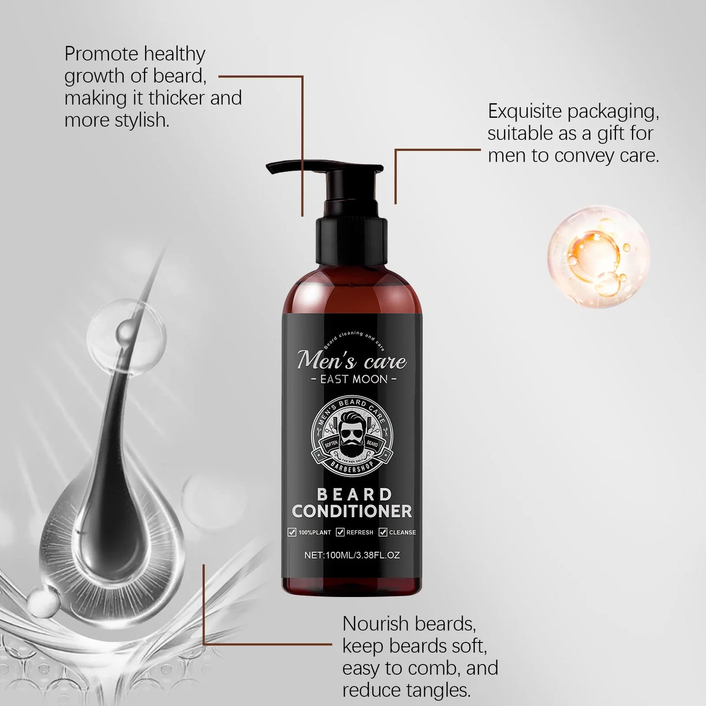Men Beard Moisturizing Conditioner Improve Smooth Promote Growth Repair Shape Deeply Nourish Not Irritate Beard Care Conditioner