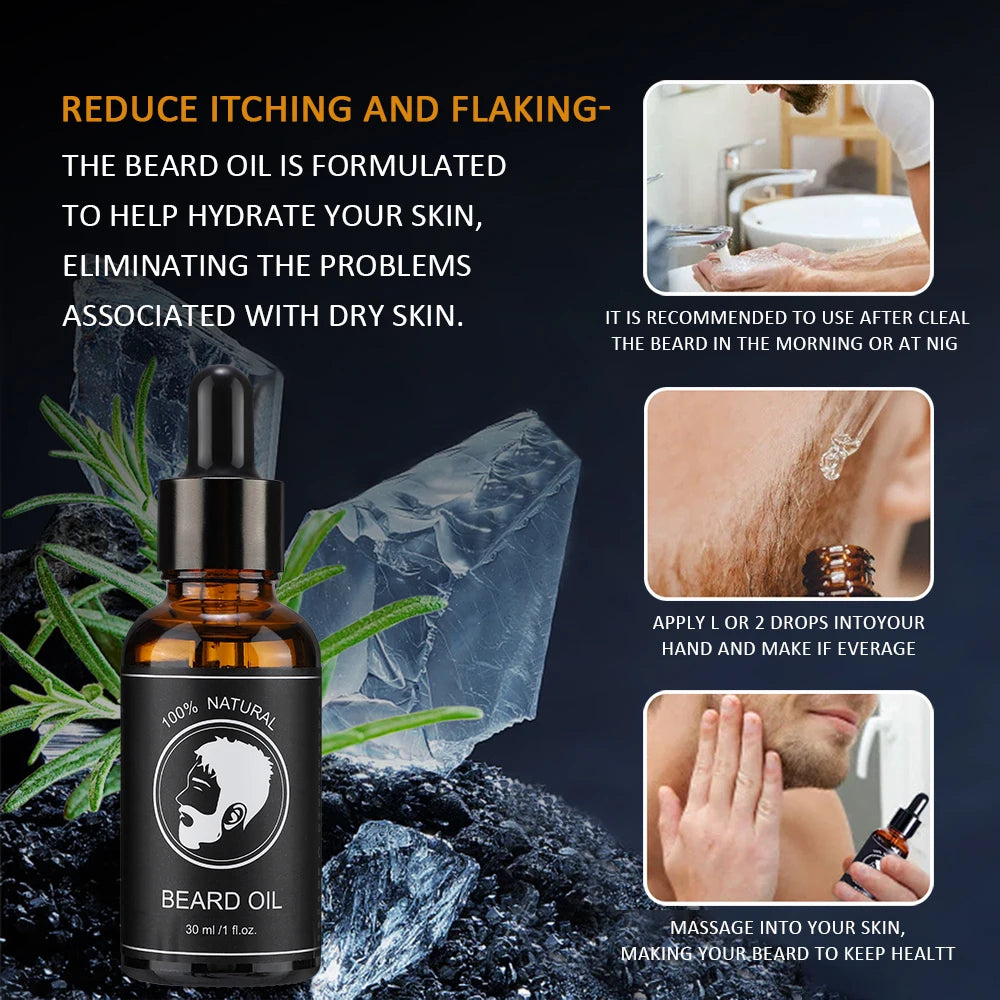 Moajaza Beard Hair Growth Essential Oil - Natural Organic Formula 30ml