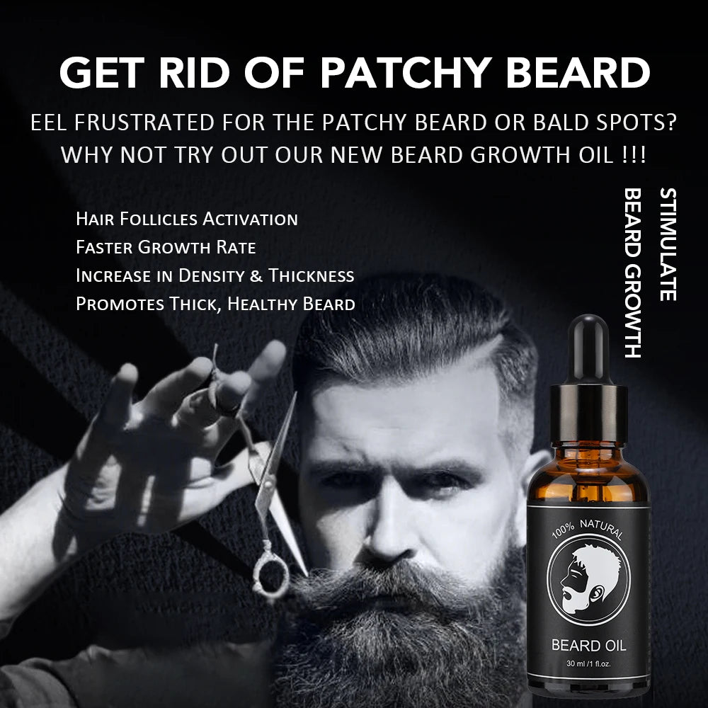 Moajaza Beard Hair Growth Essential Oil - Natural Organic Formula 30ml