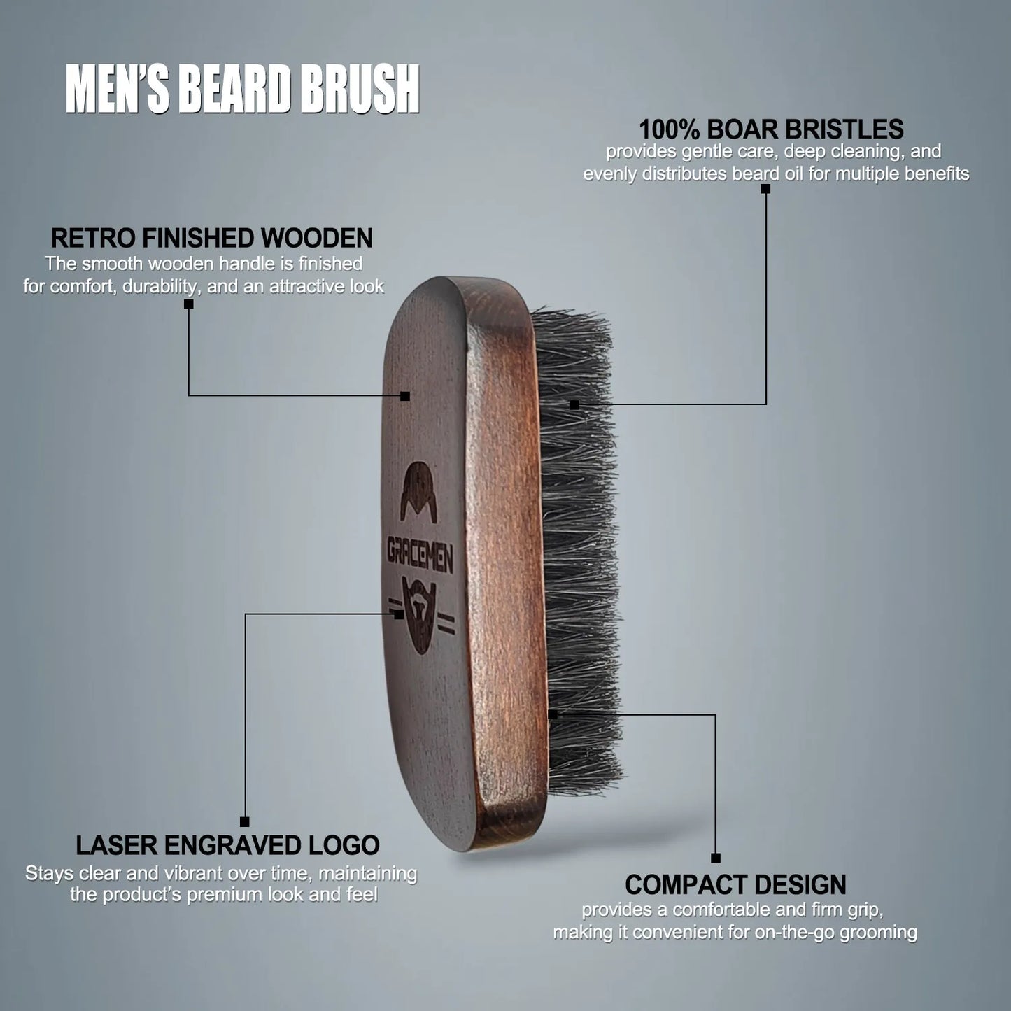Gracemen Retro Beard Brush