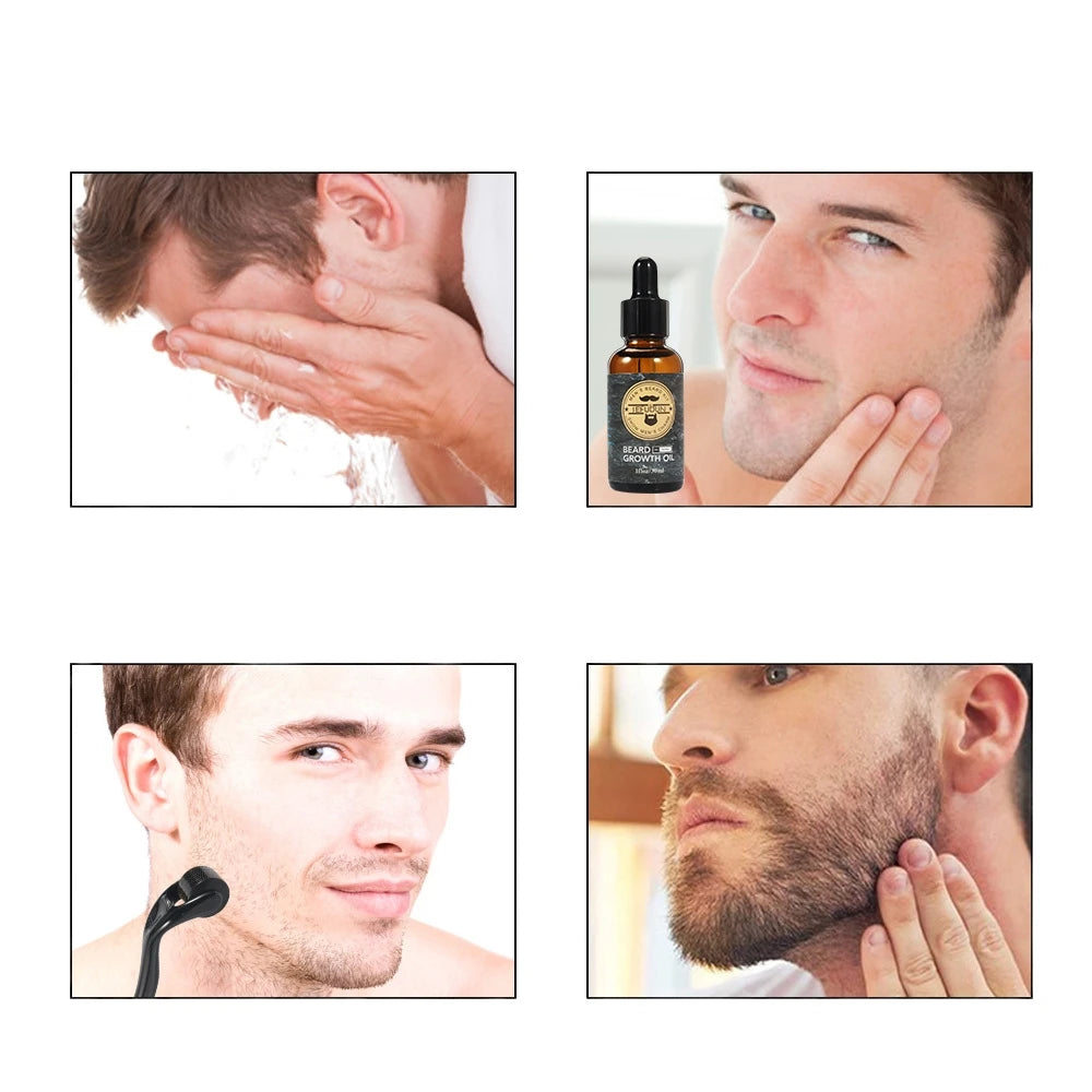 9 Pcs/Set Man Razor Beard Care Set Beard Razor Beard Brush Beard Comb Beard Oil Moustache Grooming Care Styling Kit Man Shaver