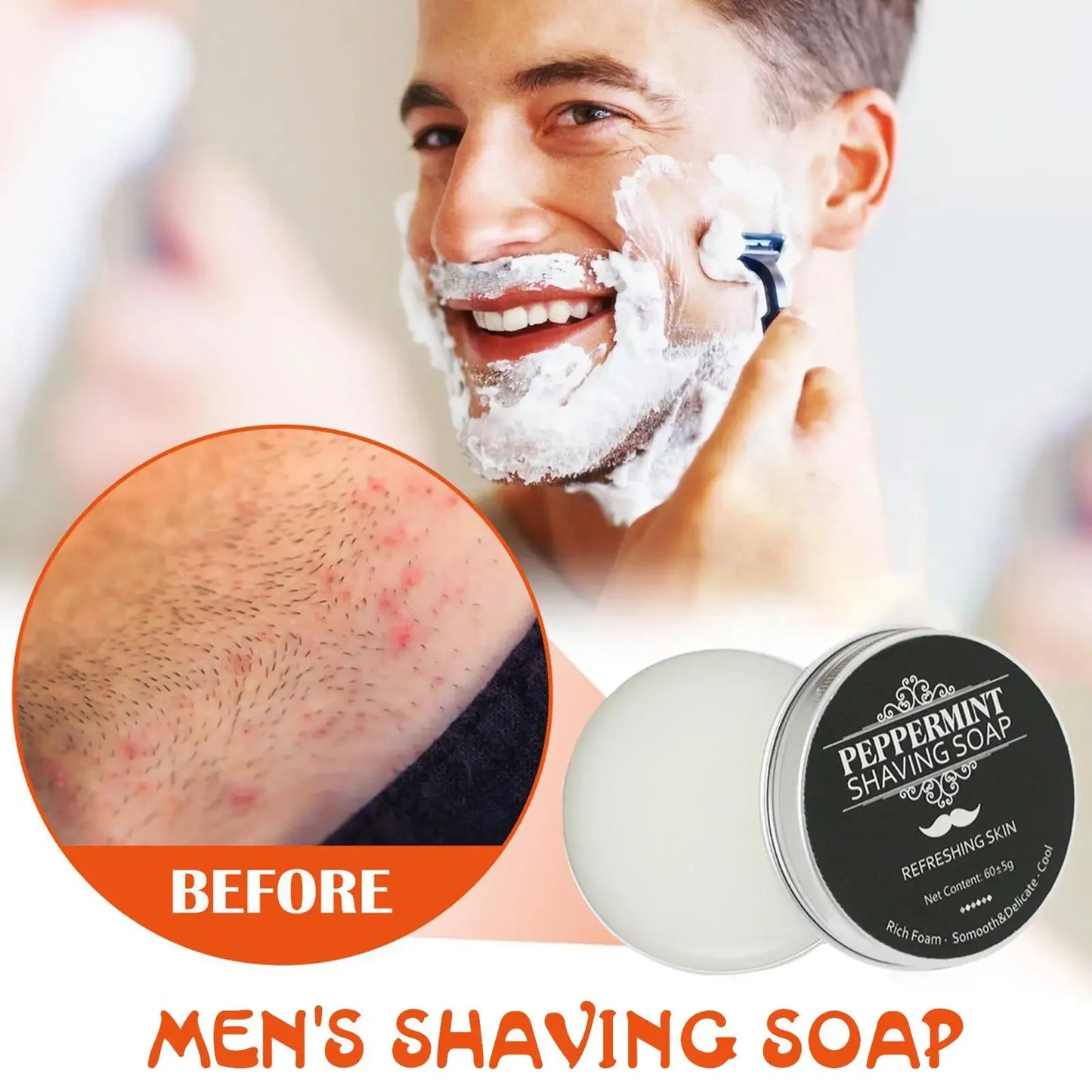 Peppermint Shaving Soap - Handmade Organic Bar