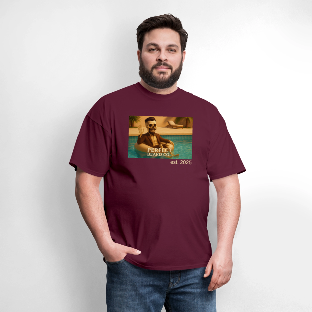 Lounging Johnny Men's T-Shirt - burgundy