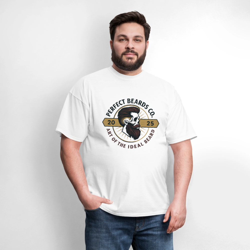 Perfect Beards Co Men's T-Shirt | GILDAN 5000 - white