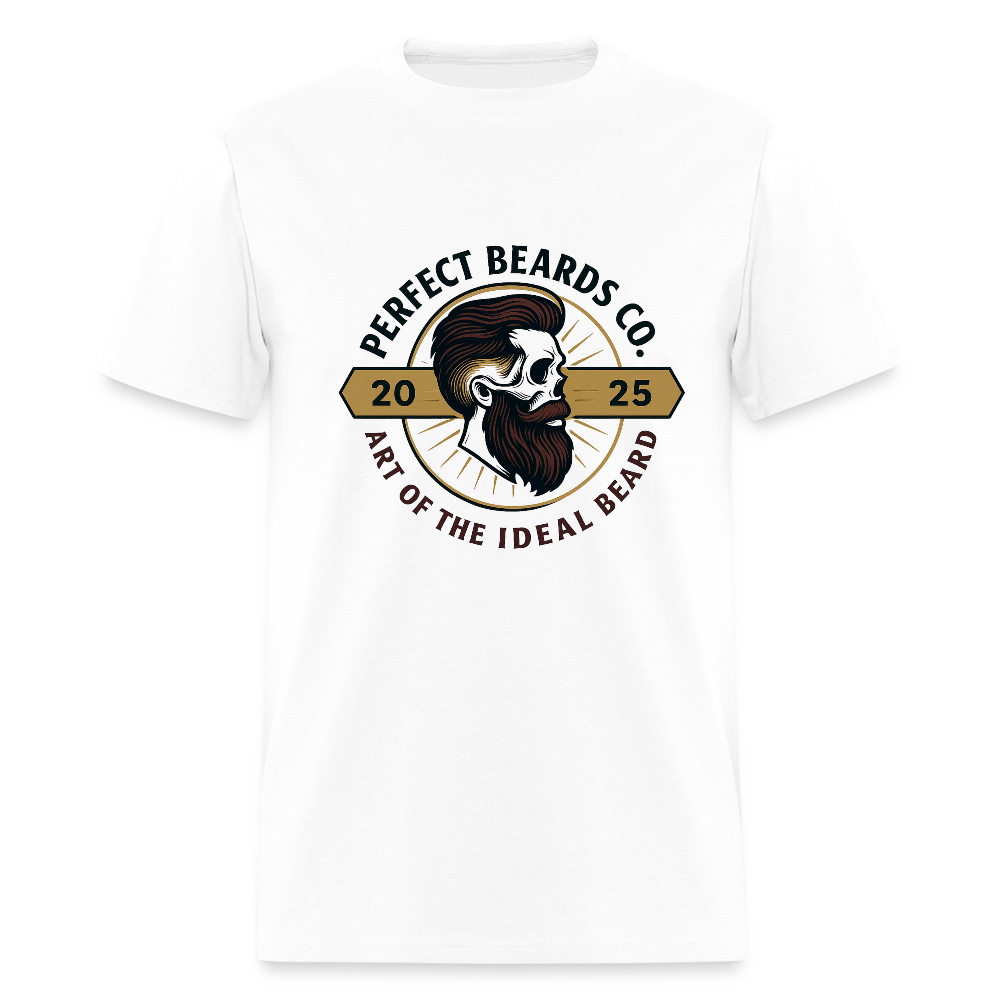 Perfect Beards Co Men's T-Shirt | GILDAN 5000 - white
