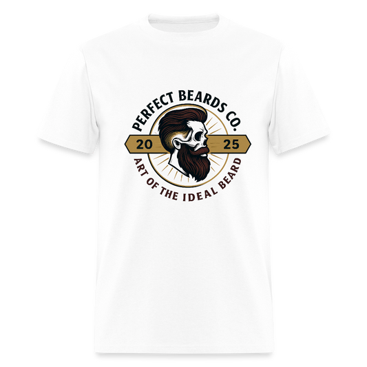 Perfect Beards Co Men's T-Shirt | GILDAN 5000 - white
