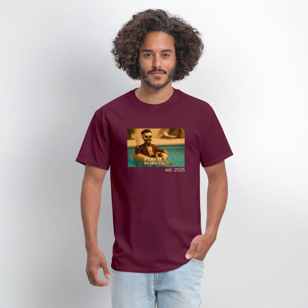 Lounging Johnny Men's T-Shirt - burgundy