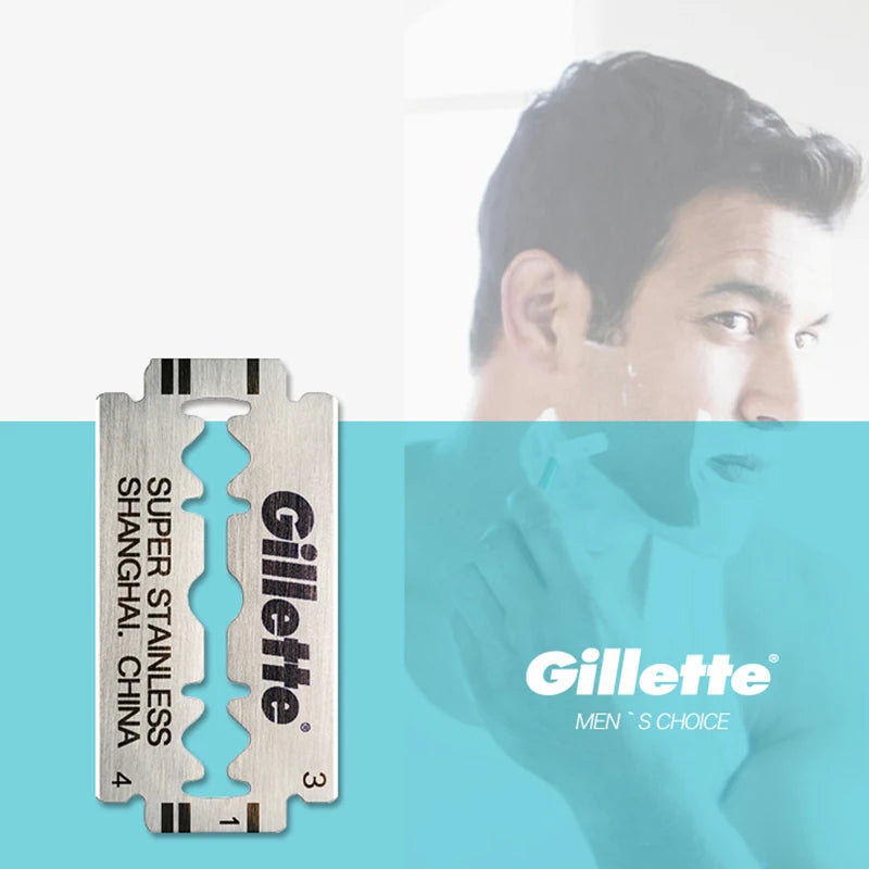 Gillette Razor Super Blue Straight Razor Men Razor Blades Stainless Steel Shaving Shaver Safe Shaving Beard