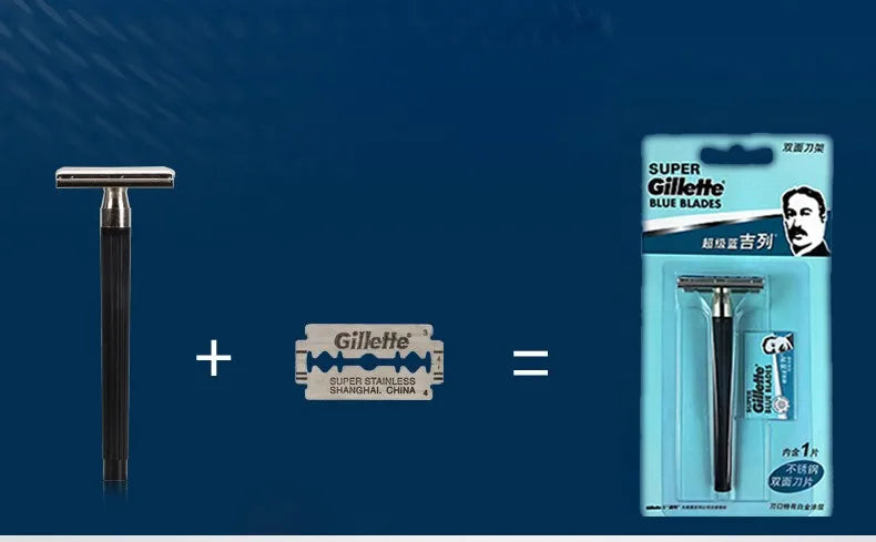 Gillette Razor Super Blue Straight Razor Men Razor Blades Stainless Steel Shaving Shaver Safe Shaving Beard